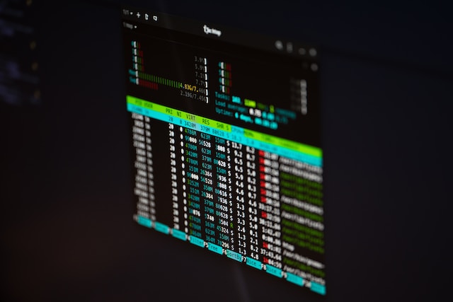 A UNIX terminal running htop.